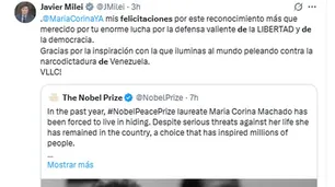 El Presidente felicitó a Machado por el Nobel de la Paz