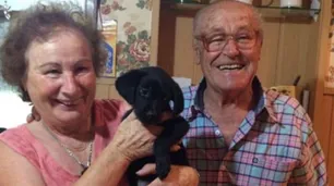 Sorprendieron a sus abuelos al regalarles una perra y su reacción conmovió a todos