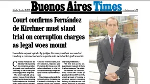Tapa y los temas principales de Buenos Aires Times
