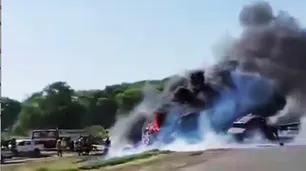 Santa Fe: dos camioneros murieron calcinados tras chocar en la Ruta Nacional 34