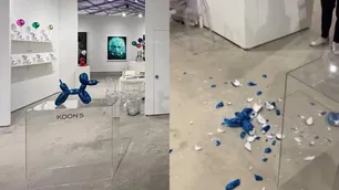 Miami: una mujer rompió una escultura valuada en millones, que terminó hecha trizas en el Art Wynwood