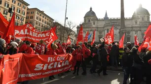 Más protestas en Europa: sindicatos italianos marchan contra el gobierno