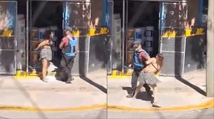 Video: una mujer con una faca intentó quitarle el arma a un policía y terminó detenida