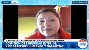 La mamá de Facundo Astudillo Castro denunció en Diputados: "Nos hostigan, no investigan, no nos escuchan"