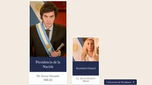 Milei - Milei: la foto inicial del 'Mapa del Estado' publicado por el Gobierno no incluyó a Villarruel