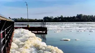 Apareció una extraña espuma blanca en el río Uruguay