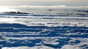 Frío extremo en la Patagonia: se congelaron las olas del mar en Tierra del Fuego