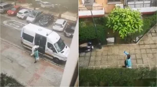 Así recibieron los vecinos a una mujer dada de alta por coronavirus en España