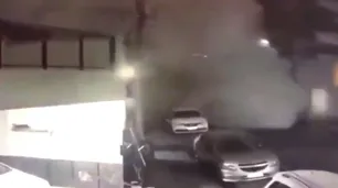 Así fue el momento exacto del derrumbe del edificio sobre la colectora de General Paz