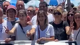 Malena Galmarini encabezó al Frente Renovador en el paro general de la CGT