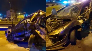Impactante choque de dos autos y una camioneta en Avenida General Paz: siete heridos