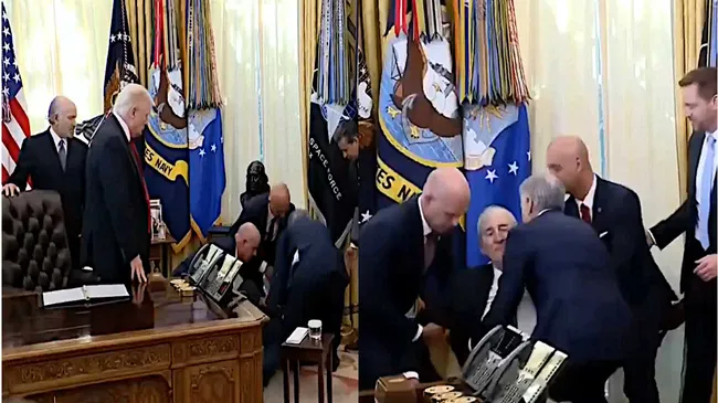 Un ejecutivo colapsó en el Despacho Oval frente a Donald Trump y tuvieron que pausar la conferencia