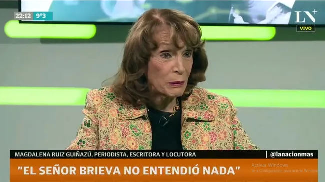 Magdalena Ruiz Guiñazú criticó a Dady Brieva por la "Conadep" del periodismo: "No entendió nada"