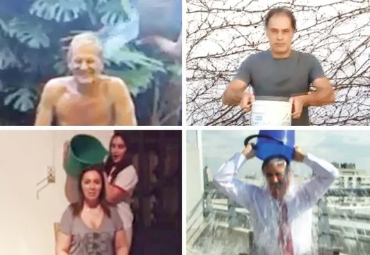 Los videos de los políticos bajo el agua helada: baldazos y campaña
