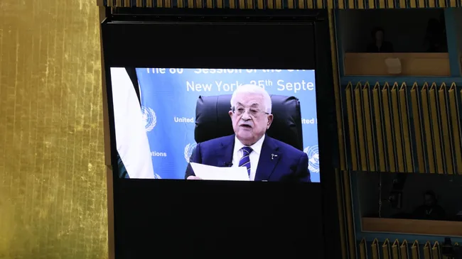 Rechazaron la visa del presidente de Palestina Mahmoud Abbas y debió hablar por videoconferencia