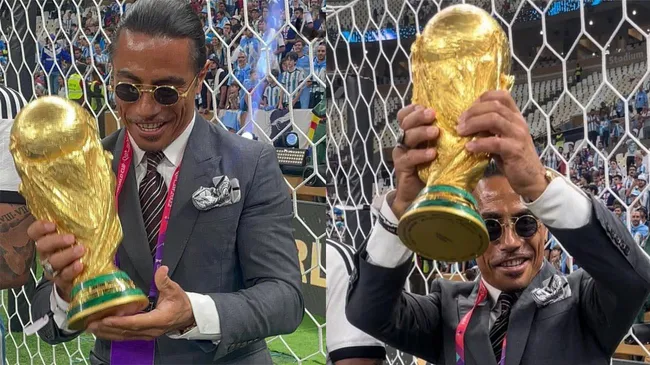 Quién es el misterioso influencer que besó la Copa del Mundo en el estadio Lusail
