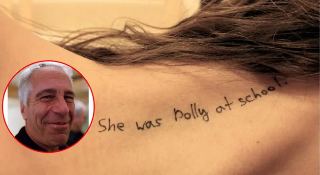 Archivos Epstein: fotos de mujeres tatuadas con frases de "Lolita", la novela de Nabokov