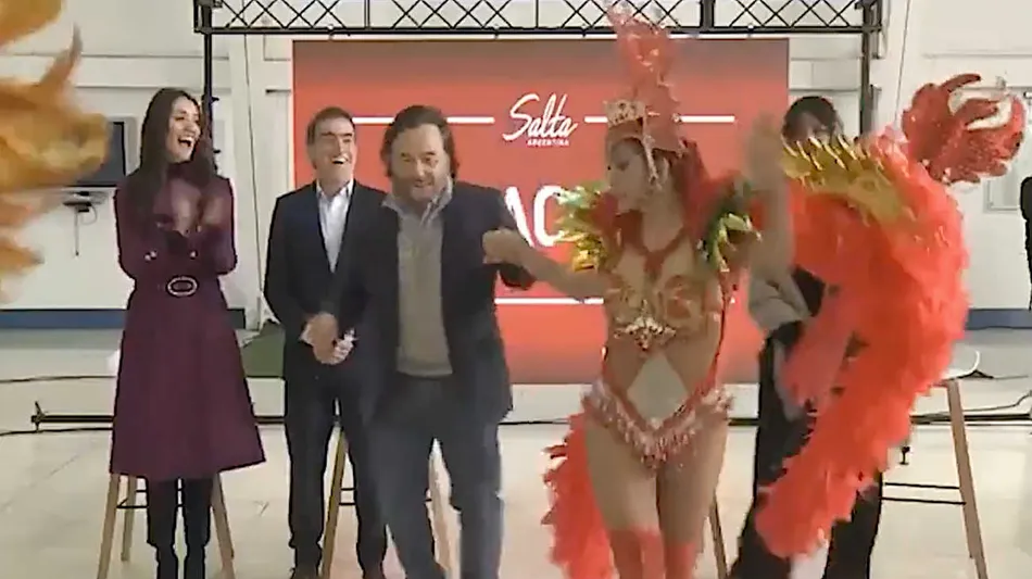 El llamativo baile de Gustavo Sáenz tras anunciar vuelos directos entre Salta y Río de Janeiro